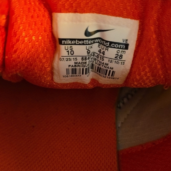 (J4) Nike Gray and Orange Athletic Shoes Sz 10 Men main image 5